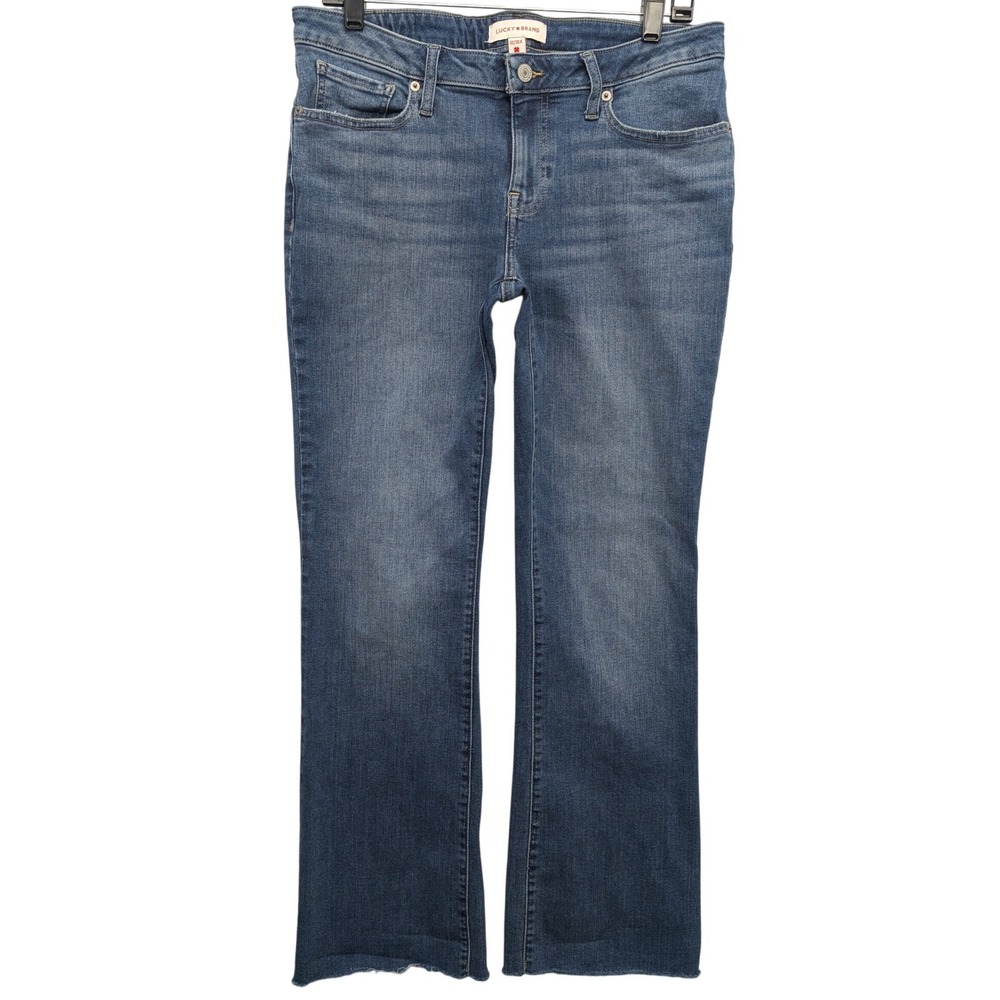 Lucky Brand Lolita Bootcut Jeans Women 10/30 Blue Raw Hem Mid Rise
